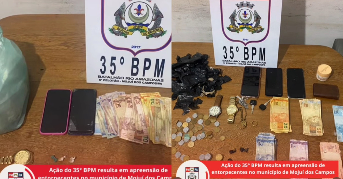 Polícia Militar apreende drogas e materiais do tráfico em Mojuí dos Campos