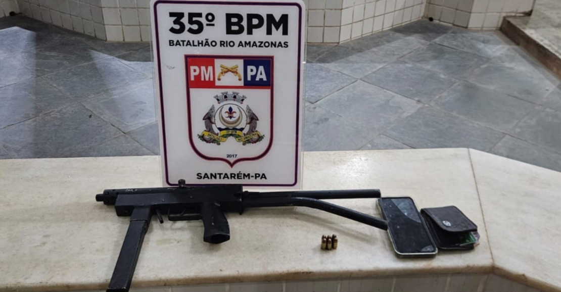 Polícia apreende submetralhadora após denúncia em Santarém